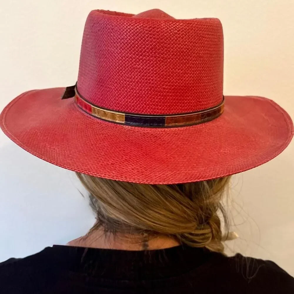 Vintage Stetson Women's Red and Burgundy Hat